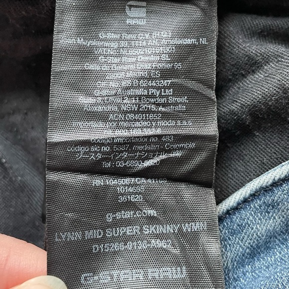 G-Star Raw Lynn Mid Super Skinny Jeans 32 Blue Stretch Streetwear Casual - Picture 11 of 14